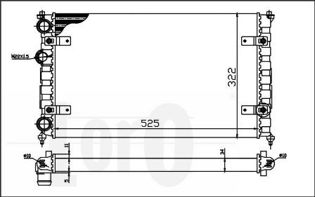 LORO Radiaator,mootorijahutus 053-017-0051