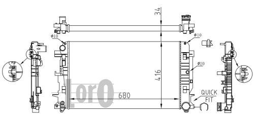 LORO Radiaator,mootorijahutus 054-017-0035