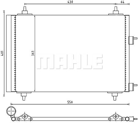 MAHLE Конденсатор, кондиционер AC 315 000P