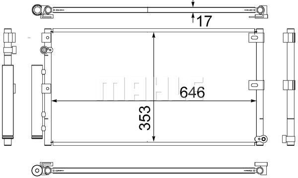 MAHLE Конденсатор, кондиционер AC 530 000S