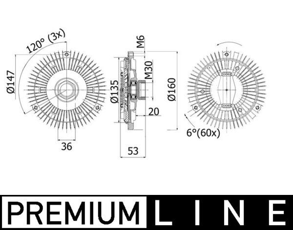 MAHLE Sidur, radiaatoriventilaator CFC 128 001P