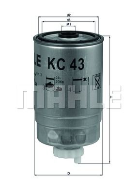 MAHLE Топливный фильтр KC 43