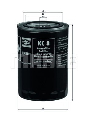 MAHLE Топливный фильтр KC 8