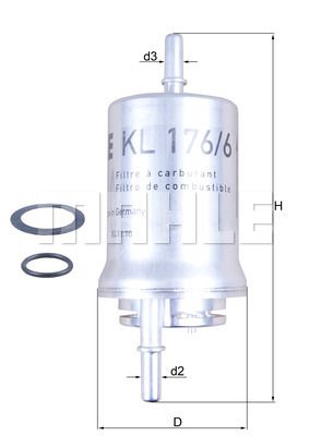 MAHLE Kütusefilter KL 176/6D
