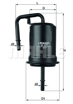 MAHLE Топливный фильтр KL 517