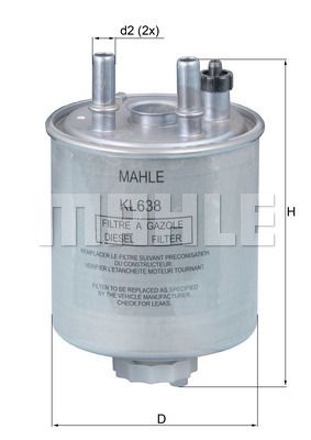 MAHLE Топливный фильтр KL 638