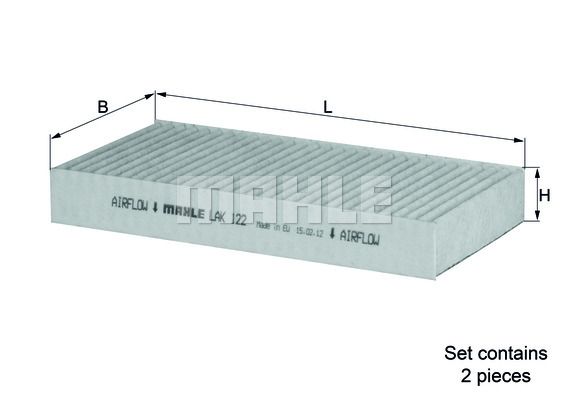 MAHLE Filter,salongiõhk LAK 122/S