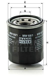 MANN-FILTER Õlifilter MW 68/1