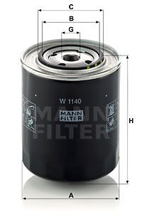 MANN-FILTER Фильтр, система рабочей гидравлики W 1140