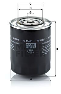 MANN-FILTER Масляный фильтр W 1140/1