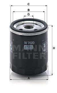 MANN-FILTER Масляный фильтр W 7020