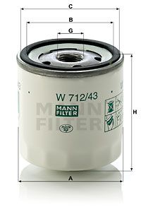MANN-FILTER Масляный фильтр W 712/43