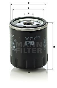 MANN-FILTER Масляный фильтр W 712/47