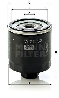 MANN-FILTER Масляный фильтр W 712/52