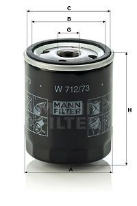 MANN-FILTER Масляный фильтр W 712/73