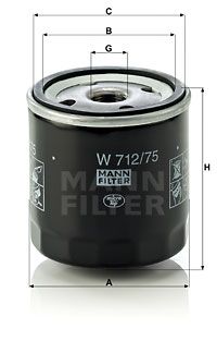 MANN-FILTER Масляный фильтр W 712/75