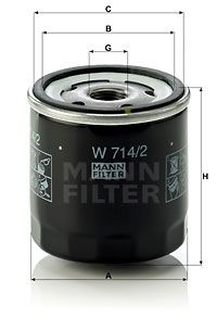 MANN-FILTER Масляный фильтр W 714/2