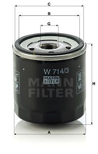 MANN-FILTER Масляный фильтр W 714/3
