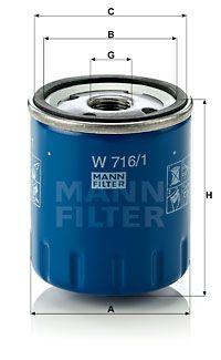 MANN-FILTER Масляный фильтр W 716/1