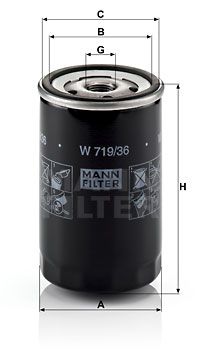 MANN-FILTER Масляный фильтр W 719/36