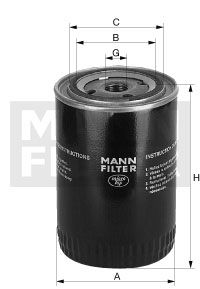 MANN-FILTER Фильтр, система рабочей гидравлики W 723/3