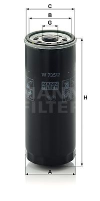 MANN-FILTER Масляный фильтр W 735/2