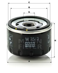 MANN-FILTER Масляный фильтр W 75/3