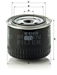 MANN-FILTER Масляный фильтр W 914/26