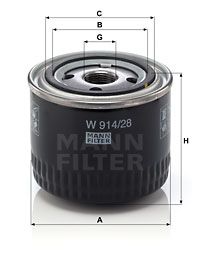 MANN-FILTER Масляный фильтр W 914/28