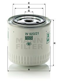 MANN-FILTER Фильтр, система рабочей гидравлики W 920/21