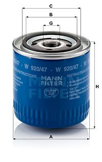 MANN-FILTER Масляный фильтр W 920/47