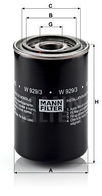 MANN-FILTER Масляный фильтр W 929/3