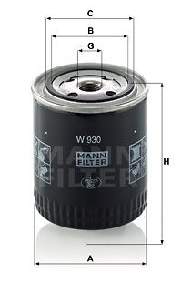 MANN-FILTER Фильтр, система рабочей гидравлики W 930