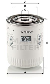 MANN-FILTER Масляный фильтр W 930/20