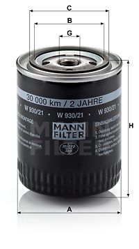 MANN-FILTER Масляный фильтр W 930/21