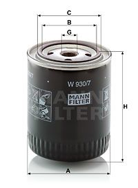 MANN-FILTER Масляный фильтр W 930/7