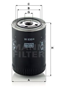 MANN-FILTER Фильтр, система рабочей гидравлики W 936/4