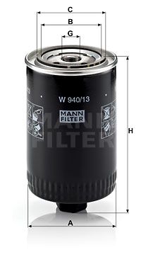 MANN-FILTER Масляный фильтр W 940/13