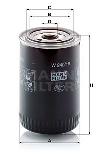 MANN-FILTER Filter,tööhüdraulika W 940/18