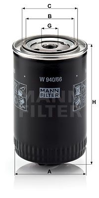 MANN-FILTER Масляный фильтр W 940/66