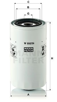 MANN-FILTER Масляный фильтр W 950/36