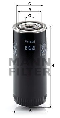 MANN-FILTER Фильтр, система рабочей гидравлики W 962/1
