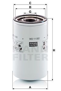 MANN-FILTER Фильтр, система рабочей гидравлики WD 11 002