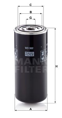 MANN-FILTER Фильтр, система рабочей гидравлики WD 962