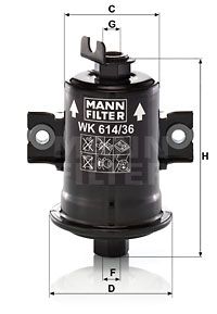 MANN-FILTER Топливный фильтр WK 614/36 x