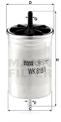 MANN-FILTER Топливный фильтр WK 618/1