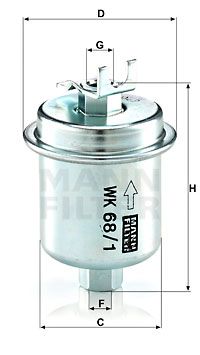 MANN-FILTER Топливный фильтр WK 68/1 x