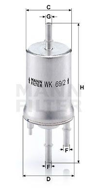 MANN-FILTER Топливный фильтр WK 69/2
