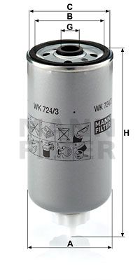 MANN-FILTER Топливный фильтр WK 724/3
