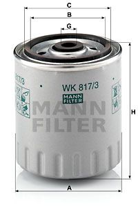 MANN-FILTER Топливный фильтр WK 817/3 x